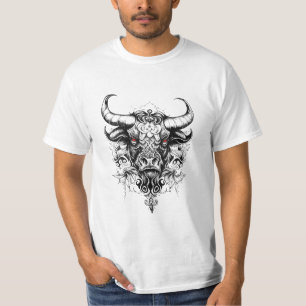 T-shirt Bull Wild Animal Nature Illustration Art tatouage