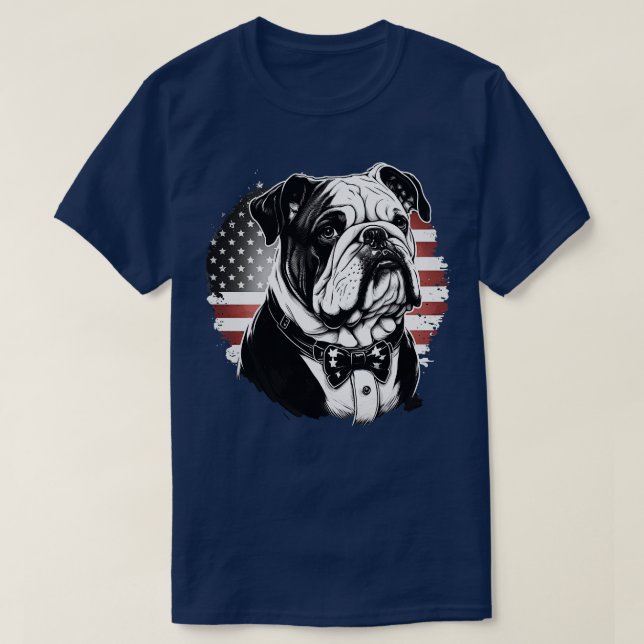 T-shirt Bulldog 4 juillet 6 (Design devant)