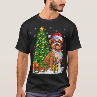 T-shirt Bulldog Amoureux des chiens Xmas Tree Père Noël Fu