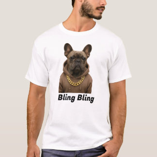 T-shirt Bulldog Amusant avec Gold Chai
