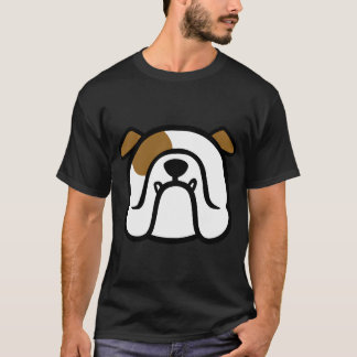 T-shirt Bulldog anglais sur fond rose - Silhouette de face