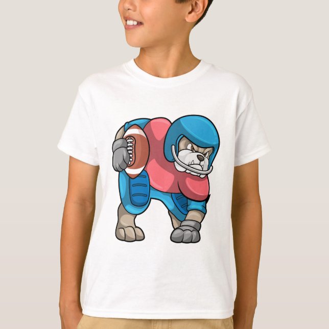 T-shirt Bulldog au sport avec football et casque (Devant)