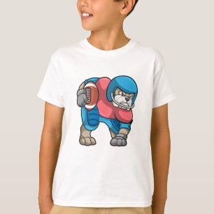 T-shirt Bulldog au sport avec football et casque