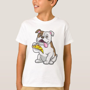 T-shirt Bulldog avec morceau de pizza