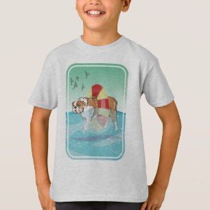 T-shirt Bulldog Baignade dans l'océan