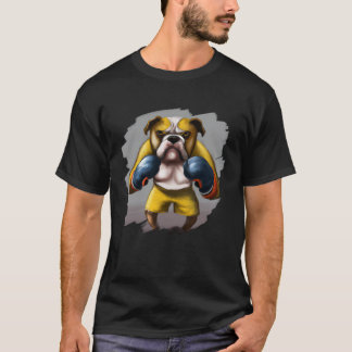 T-shirt Bulldog Boxing Cool  Bulldog Dog Boxing Boxer
