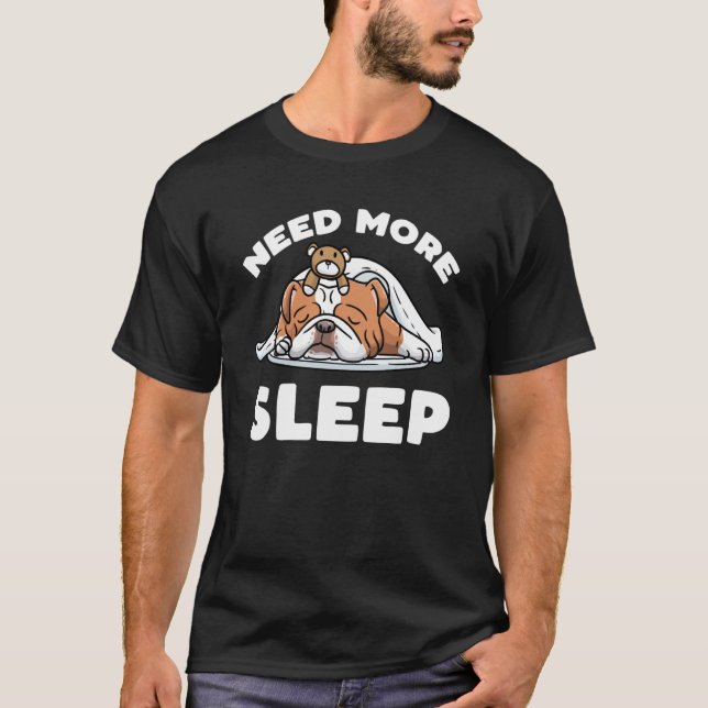 T-shirt Bulldog Chien Anglais Bulldog Avec Animal Stuffé S (Devant)
