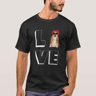 T-shirt Bulldog Love Coeur Lunettes de soleil Chien França