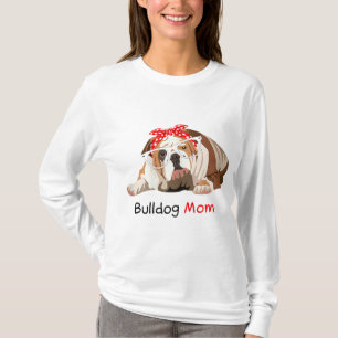 T-shirt Bulldog Maman Chien Bandana Animal Lover Cadeau Fe