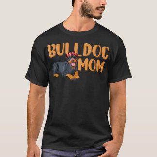 T-shirt Bulldog Mom mignon Bulldog Wear Headband Red Dot 