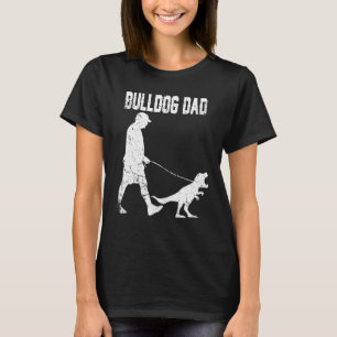T-shirt Bulldog Papa Trex Dinosaur Bulldog Homme Enfants C
