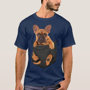 T-shirt Bulldog Pocket Cute Bulldog Puppy à poche 