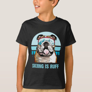 T-shirt Bulldog Winter Ski Est Un Amoureux des chiens De S