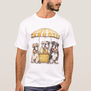 T-shirt Bulldogs Anglais Courant Un Stand De Lemonade