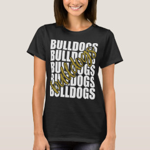 T-shirt Bulldogs Gold School Sports Fan Team Spirit