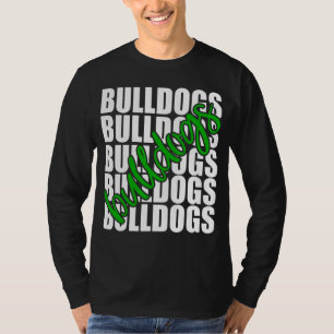 T-shirt Bulldogs Green School Sports Fan Team Spirit