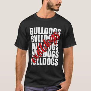 T-shirt Bulldogs Red School Sports Fan Team Spirit