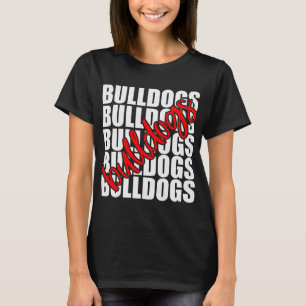 T-shirt Bulldogs Red School Sports Fan Team Spirit