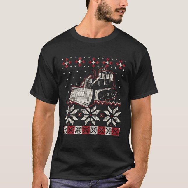 T-shirt Bulldozer Operator Ugly Christmas Sweater Heavy Eq (Devant)