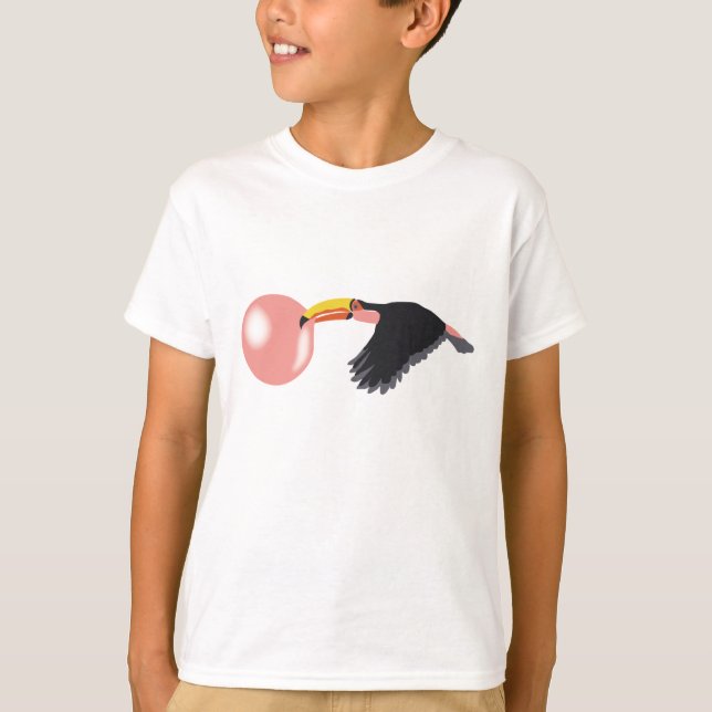 T-shirt Bulle de gomme Toucan soufflante bulle (Devant)