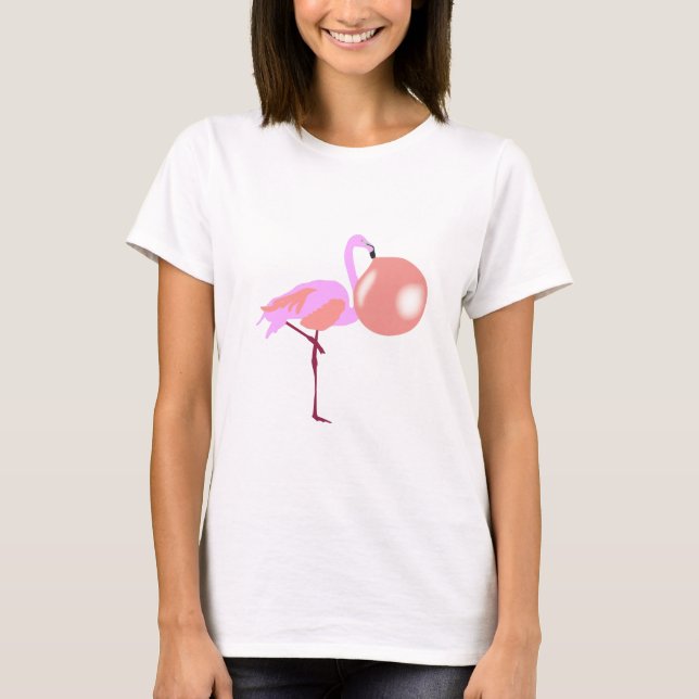 T-shirt Bulle Flamant rose de gomme à bulle (Devant)