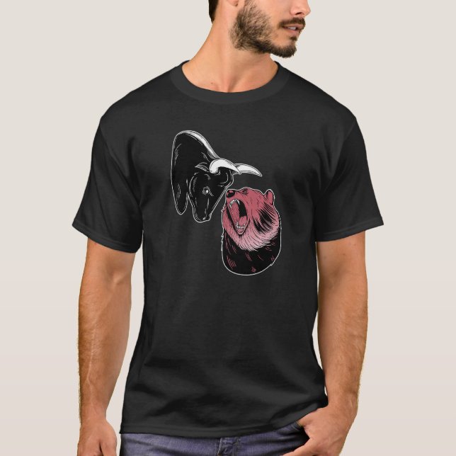 T-shirt Bulle Vs Bear Stock Exchange Etf Capital Money Sys (Devant)