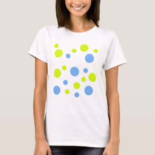 T-shirt Bulles Jaunes Bleues Funky Heureuses