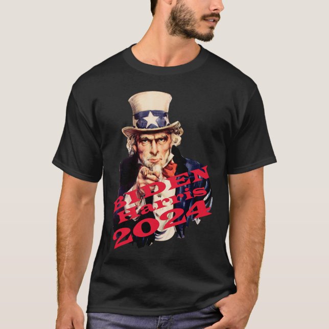T-shirt Bulletin bleu 2024 Biden Harris Ticket Démocrate (Devant)