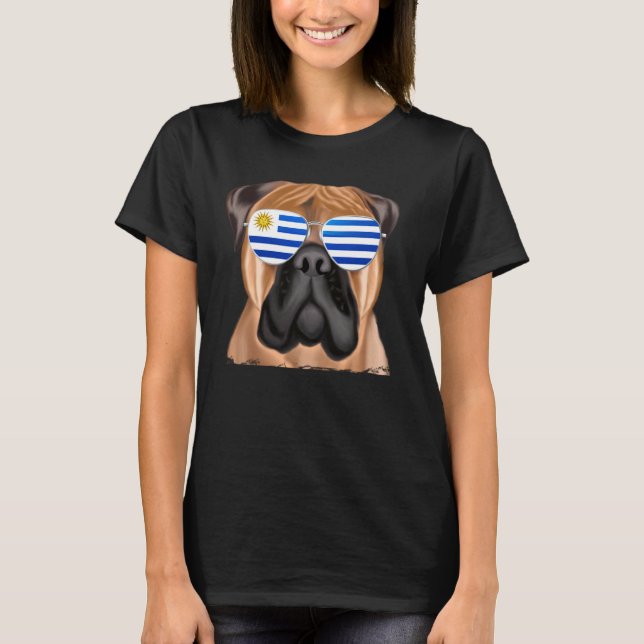 T-shirt Bullmastiff Chien Uruguay Lunettes de soleil (Devant)
