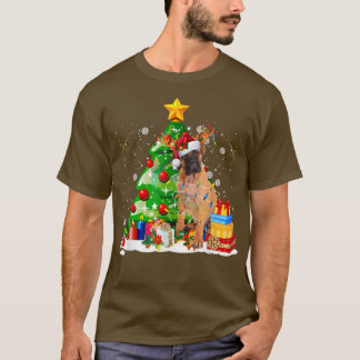T-shirt Bullmastiff Reindeer lumières de Noël Drôle Chien 