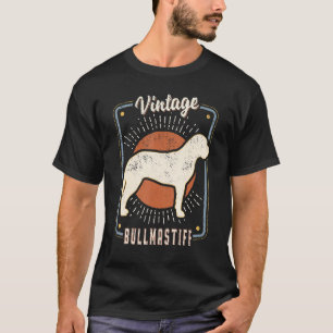 T-shirt Bullmastiff Vintage Retro Classic Chien Love 1