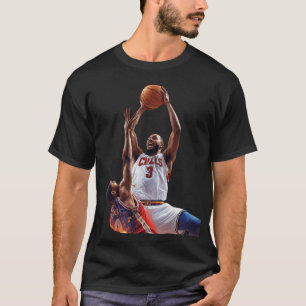 T-shirt Bulls Numéro 3 Tir de Basket-ball au-dessus du Déf