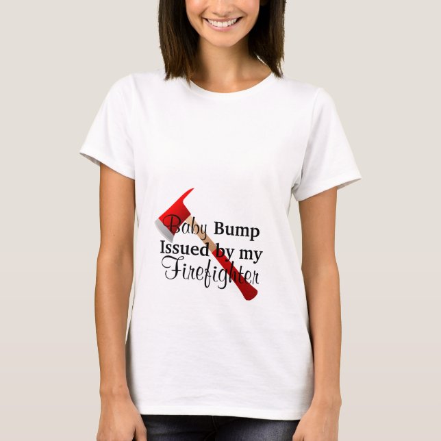 T-shirt Bump Bébé Délivré Par Ma Chemise Maternité Pompier (Devant)