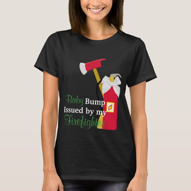 T-shirt Bump Bébé Délivré Par Ma Chemise Maternité Pompier (Devant)