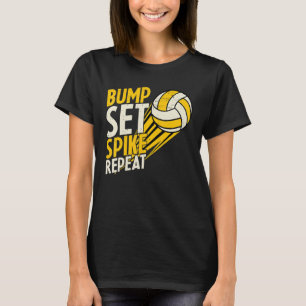 T-shirt Bump Set Spike Répéter Funny Volleyball Vin