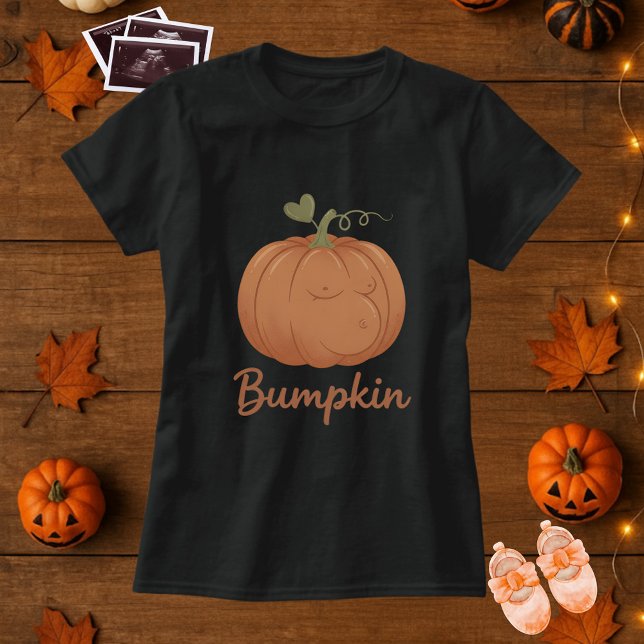 T-shirt Bumpkin Halloween Maternity Tee; mignon Citrouille (Créateur téléchargé)