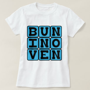 T-shirt Bun au Four, Annonce de Grossesse (Bleu)