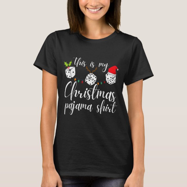 T-shirt Bunco Christmas Pajama Dice Game Night  (Devant)