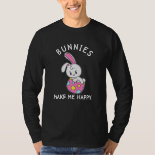 T-shirt Bunnies Make Me Happy Easter Egg Hunting Basket