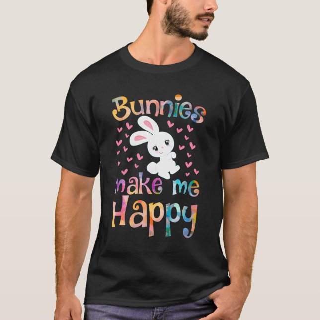T-shirt Bunnies Me Rendre Heureux Lapin Lapin Filles Enfan (Devant)