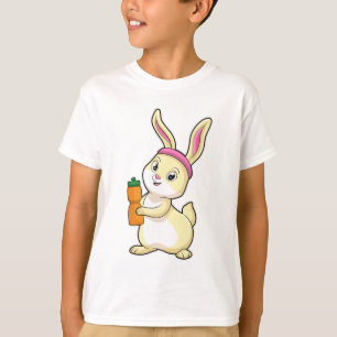 T-shirt Bunny at fitness with Drinking bottle