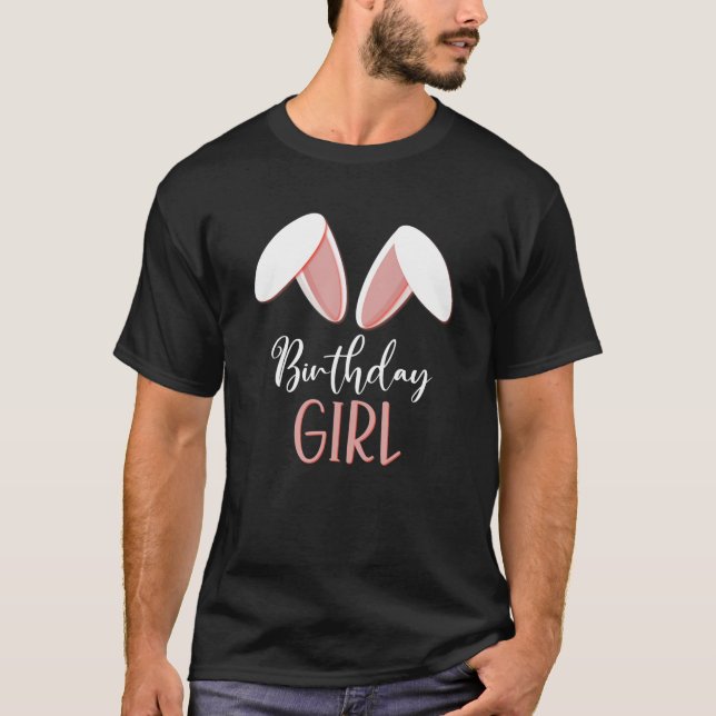T-shirt Bunny Birthday Girl (Devant)