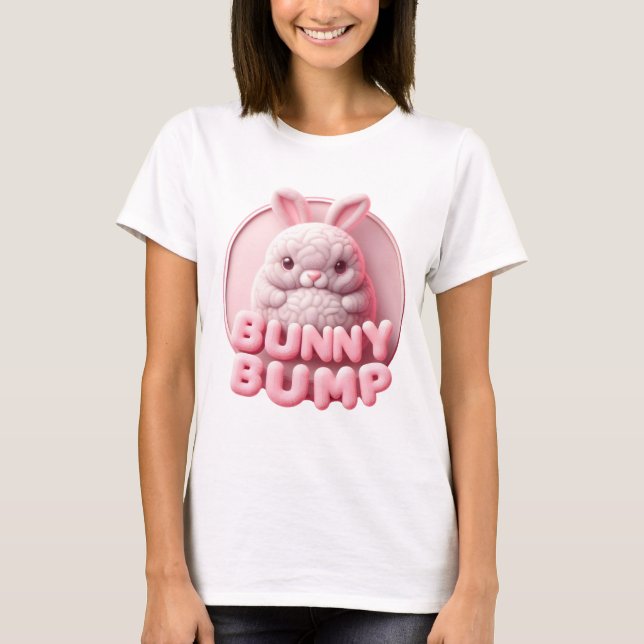 T-shirt Bunny Bump Baby Faire-part Design (Devant)