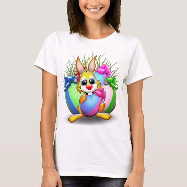 T-shirt Bunny de Pâques drôle et caractère mignon Biting u (Devant)
