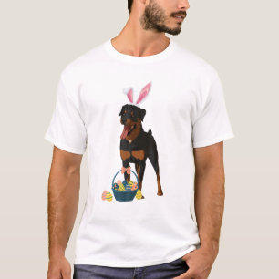 T-shirt Bunny Ears Rottweiler chien mignon chien lapin