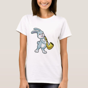 T-shirt Bunny en musique avec saxophone