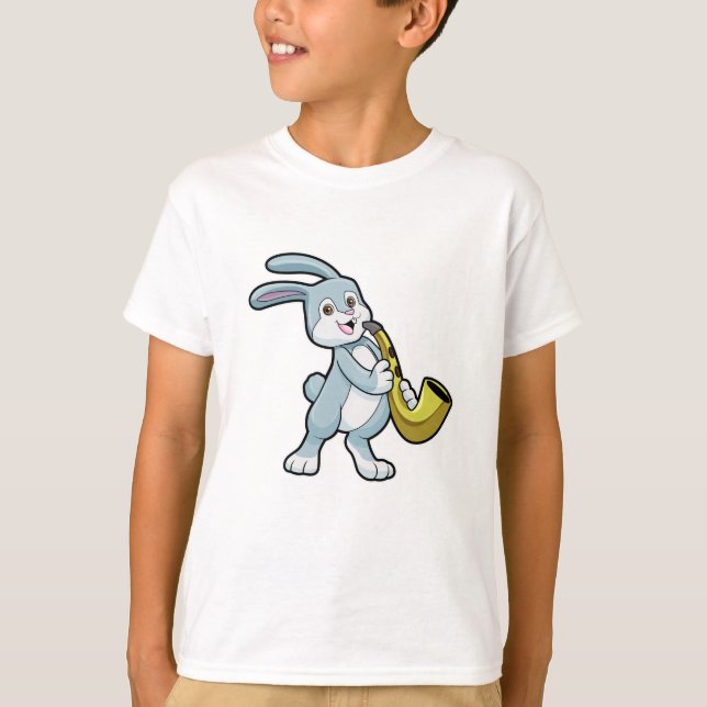 T-shirt Bunny en musique avec saxophone (Devant)