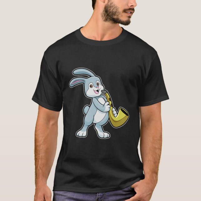 T-shirt Bunny en musique avec saxophone (Devant)
