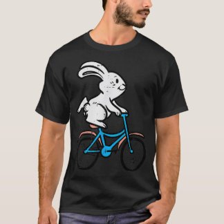 T-shirt Bunny équitation vélo mignon Rabbit de Pâques vélo