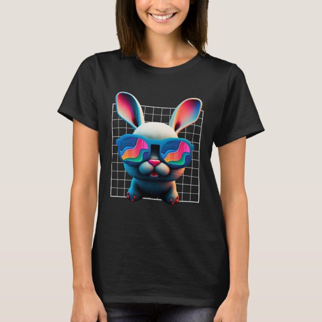 T-shirt Bunny face Cool Easter Bunny with Glasses Easter 1 (Devant)